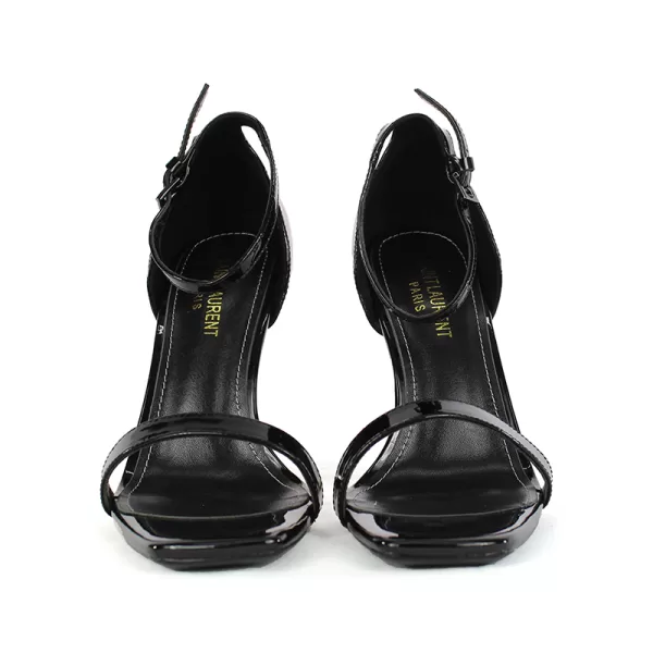 SANDALIAS OPYUM DE CHAROL CON TACÓN DORADO - Imagen 6