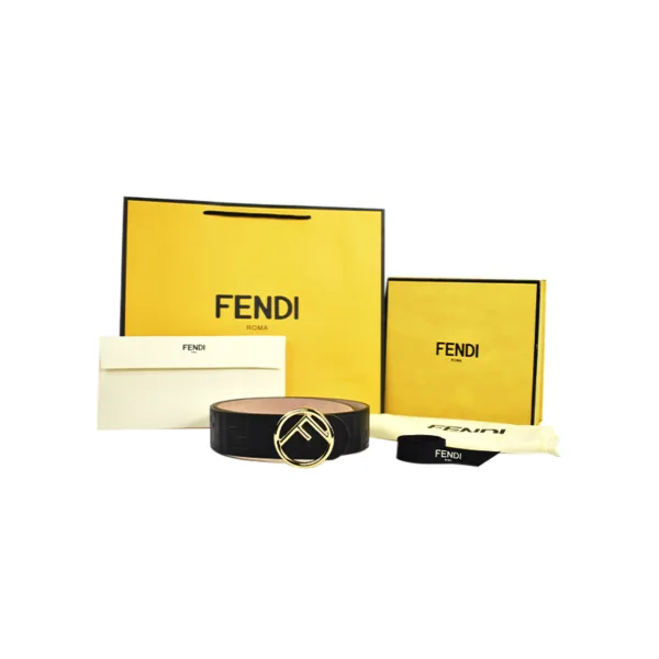 Cinturón de cuero negro Fendi - Imagen 2