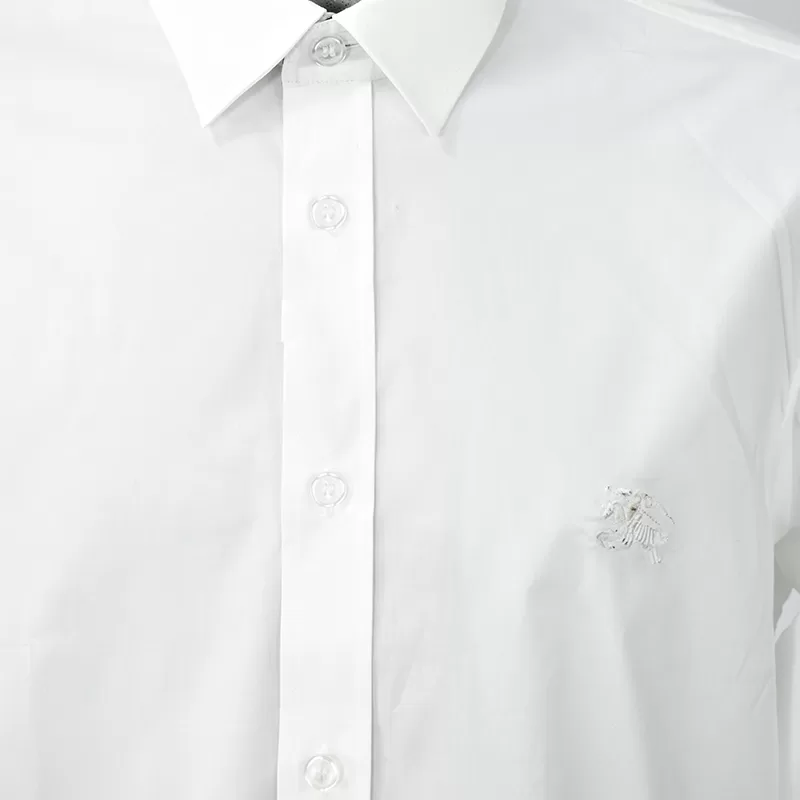 Camisa con Bordado Burberry blanca Estilo Elegance