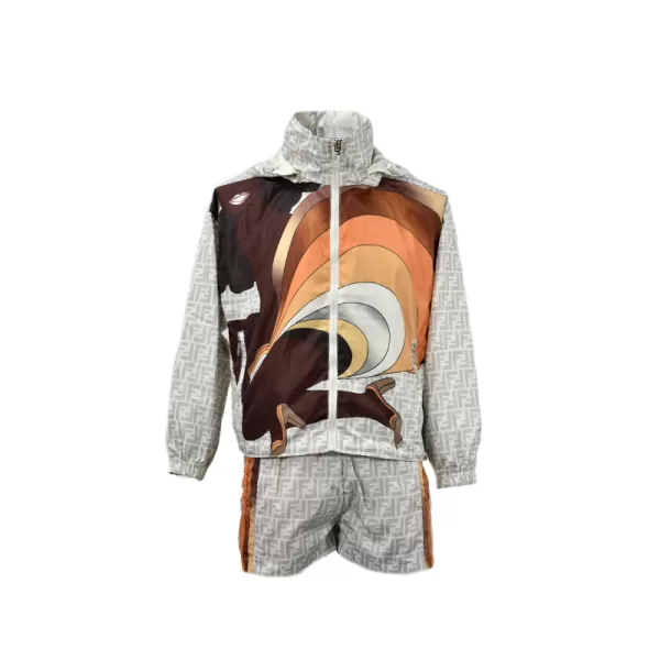 Sudadera short de algodón gris FF