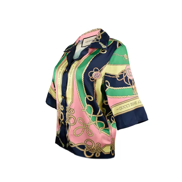 Camisa de sarga de Seda Estampada GG - Imagen 9