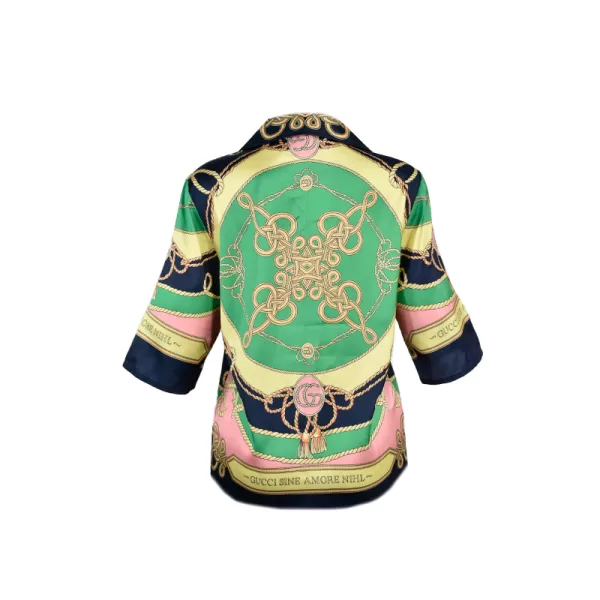 Camisa de sarga de Seda Estampada GG - Imagen 8