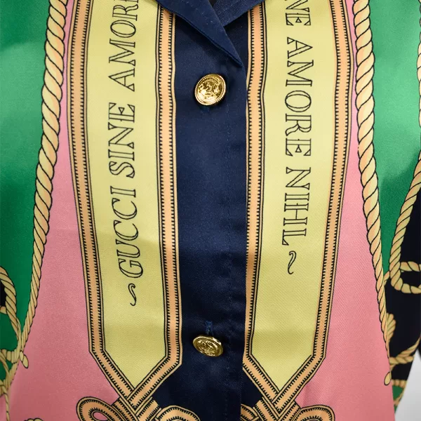 Camisa de sarga de Seda Estampada GG - Imagen 7