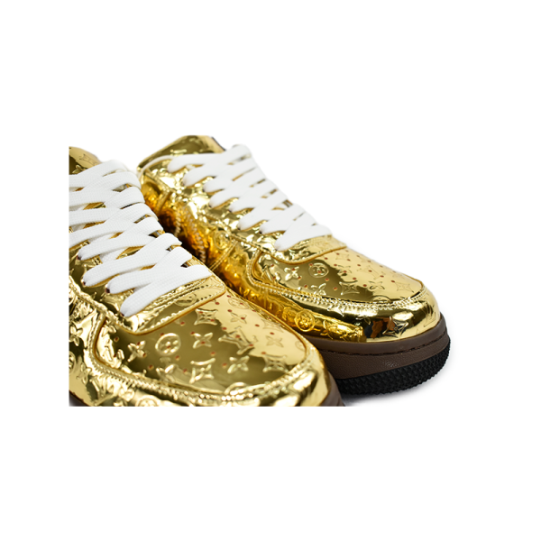 Louis Vuitton X AIR Forcé 1 Low' Metallic Gold - Imagen 3