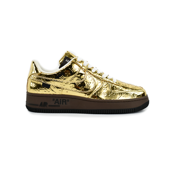 Louis Vuitton X AIR Forcé 1 Low' Metallic Gold