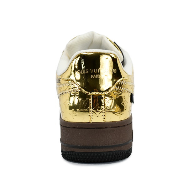 Louis Vuitton X AIR Forcé 1 Low' Metallic Gold - Imagen 8
