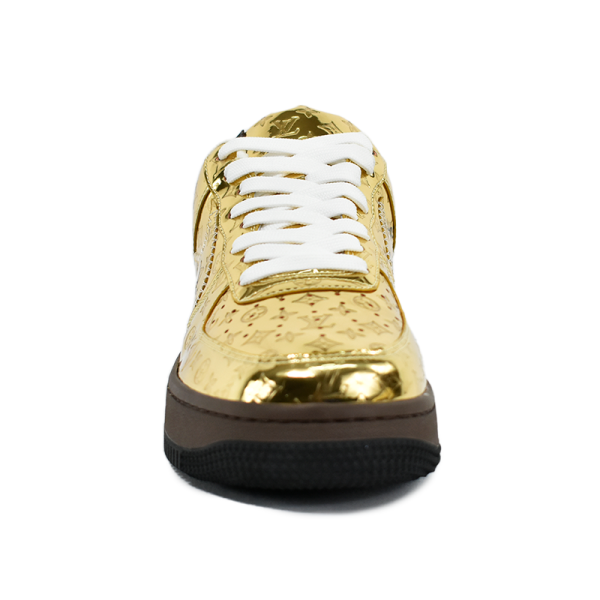 Louis Vuitton X AIR Forcé 1 Low' Metallic Gold - Imagen 6