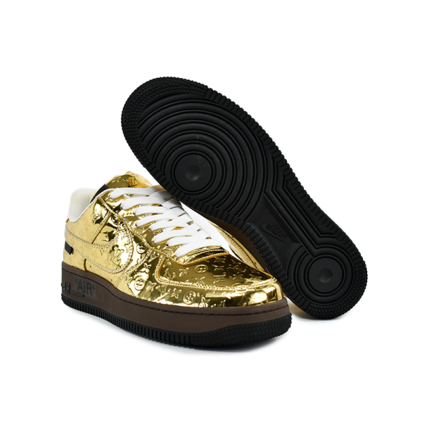 Louis Vuitton X AIR Forcé 1 Low' Metallic Gold - Imagen 5