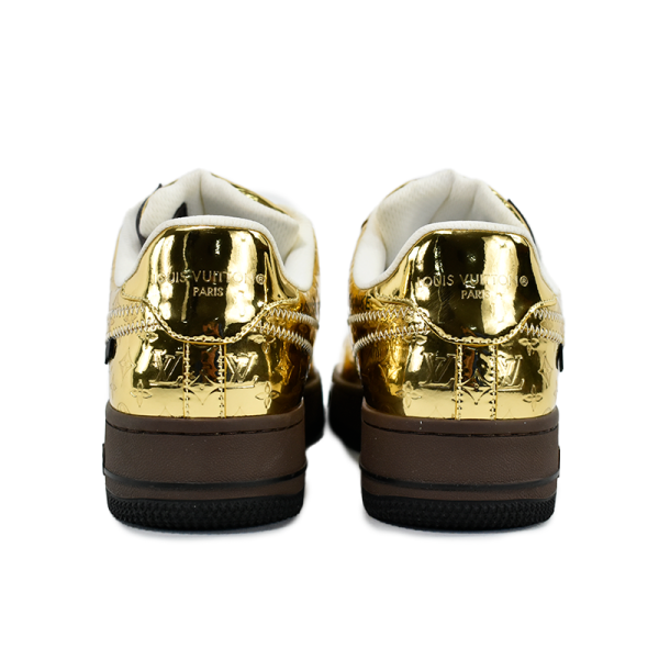 Louis Vuitton X AIR Forcé 1 Low' Metallic Gold - Imagen 4
