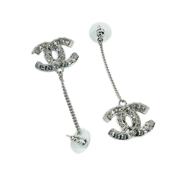 CHANEL (Aretes colgantes Oro Blanco) - Imagen 2