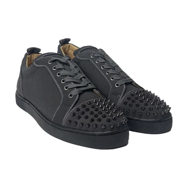 CHRISTIAN LOUBOUTIN Spike Velvet Total Black