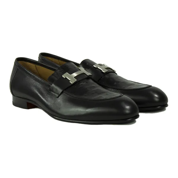HERMÈS Black Mocasín
