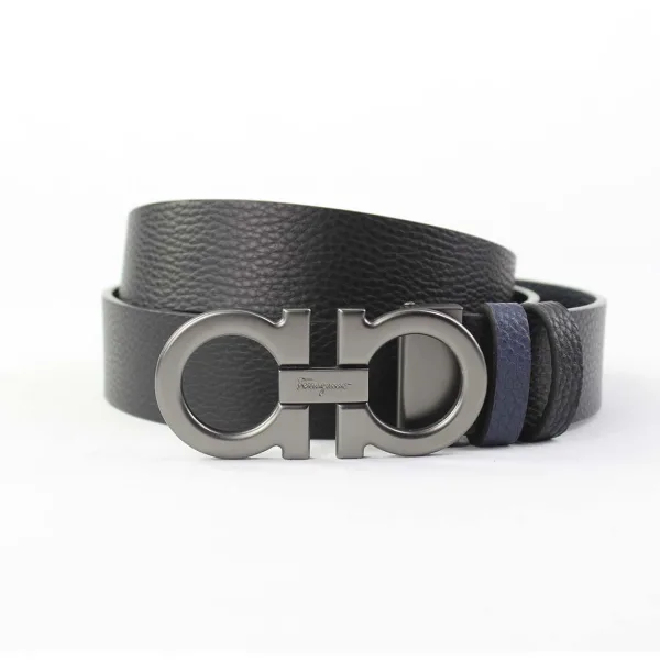 Cinturón FERRAGAMO ajustable Gancini Grey