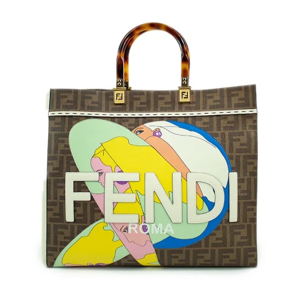 FENDI Sunhine Fendi FENDI Tote Roll Bag Brown