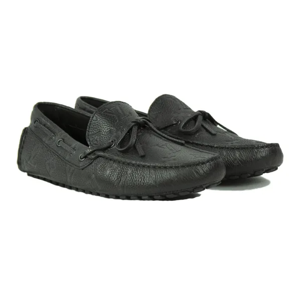 LOUIS VUITTON Leather Flats Black