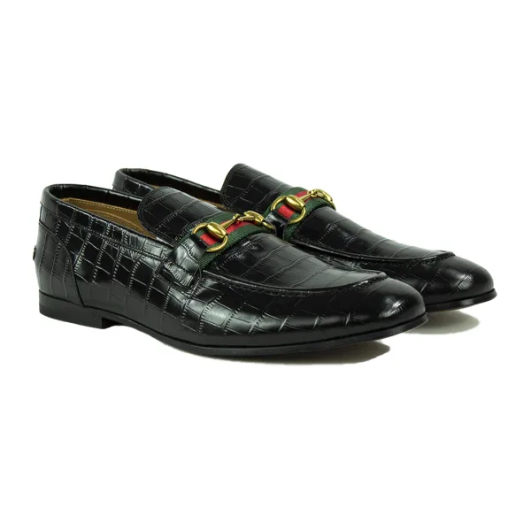 GUCCI Triband piel cocodrílo Negro