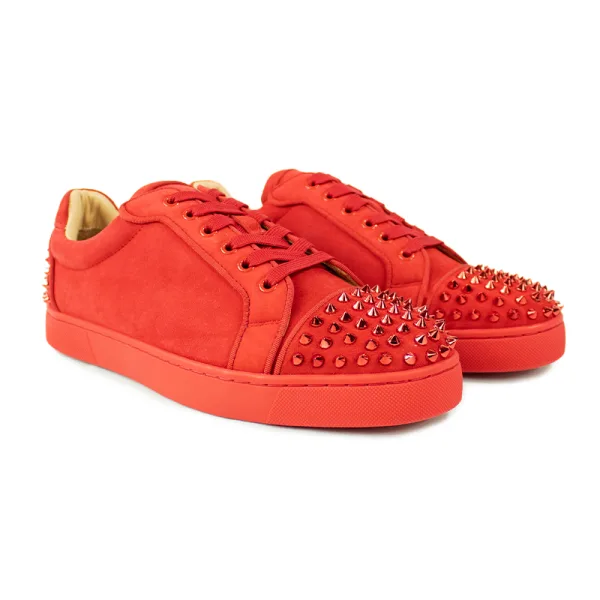 CHRISTIAN LOUBOUTIN Spike Velvet Red