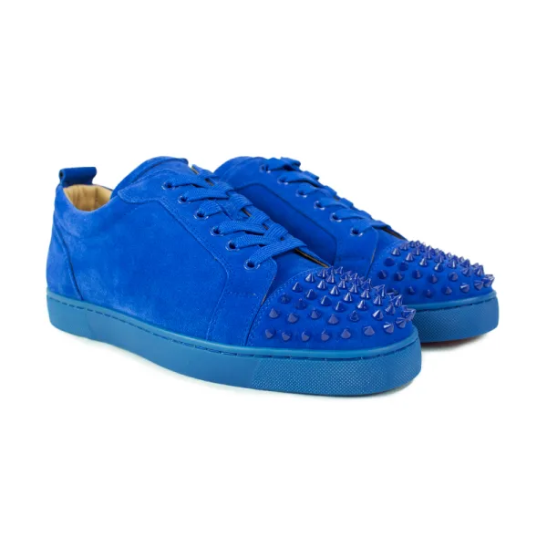 CHRISTIAN LOUBOUTIN Spike Velvet Blue
